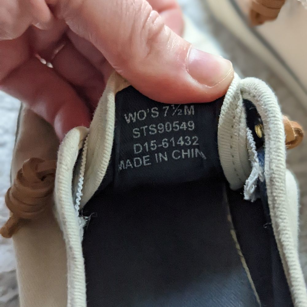 Women's Cream Sperry Top Sider Sneaker size 7.5 - Picture 3 of 7